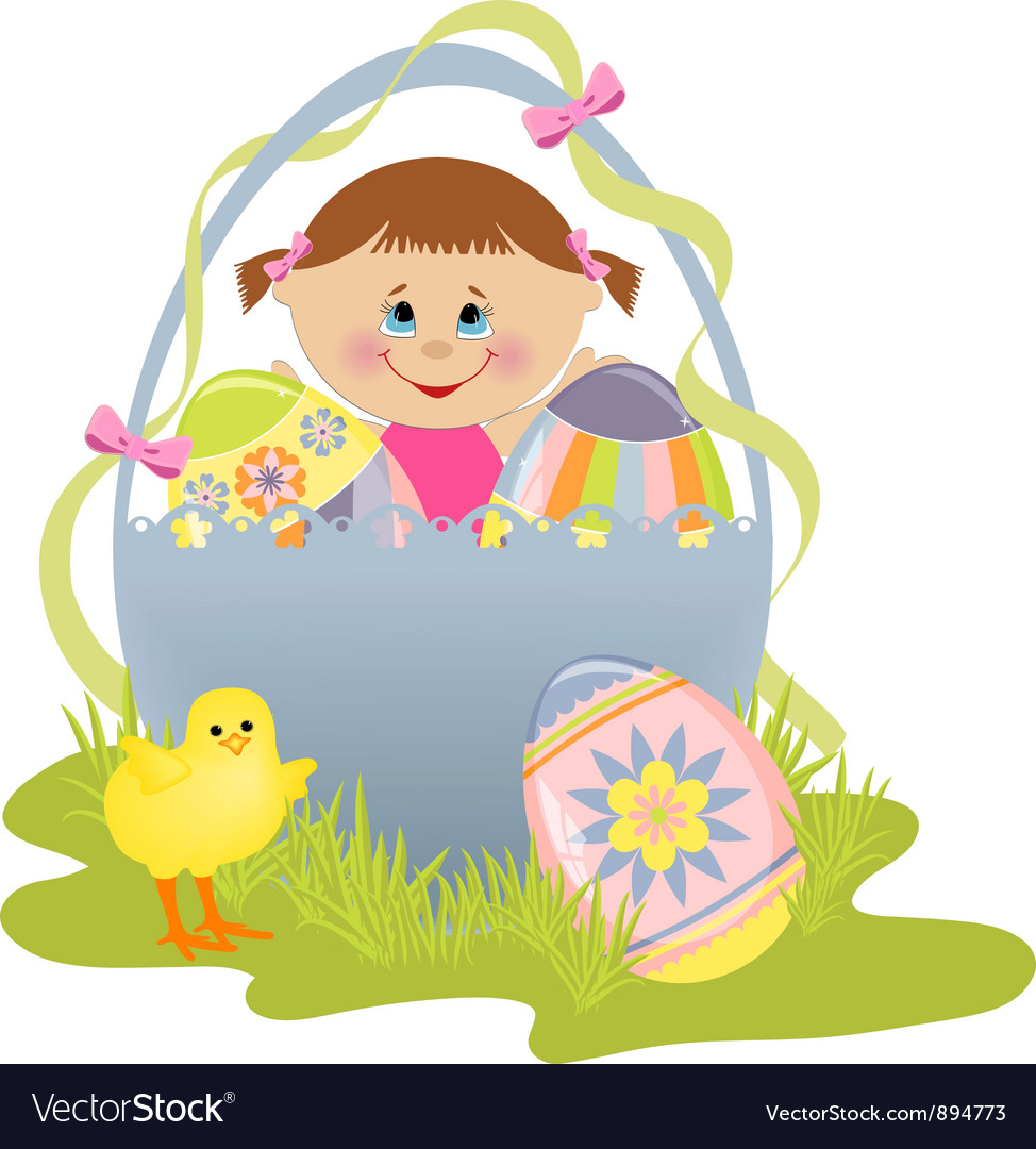 Cute easter with child