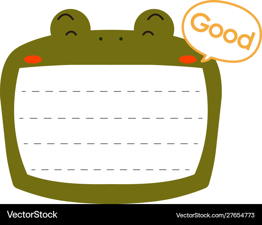 Note Toad Cute toad noteboard Royalty Free Vector Image - VectorStock
