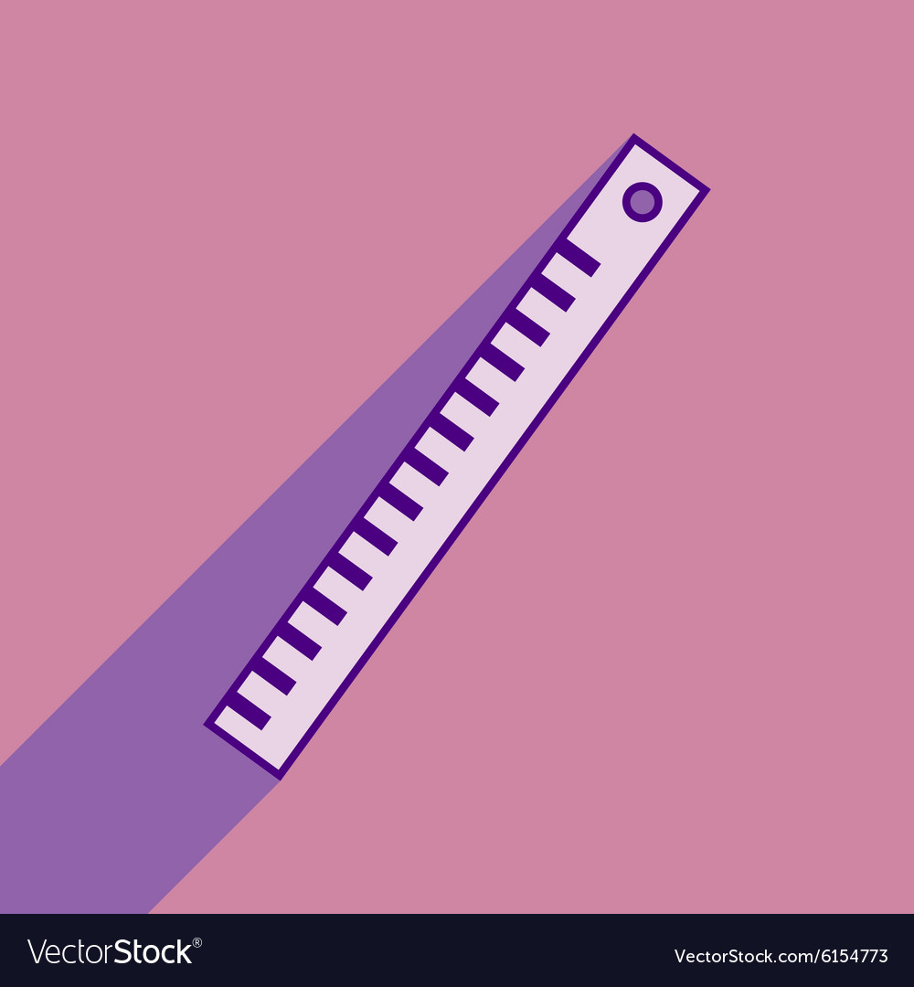 Flat with shadow icon and mobile application ruler