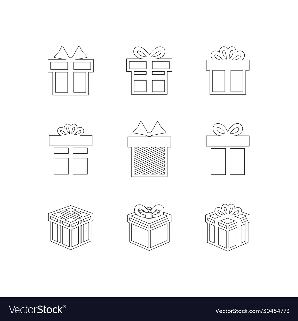 Gift box icon set