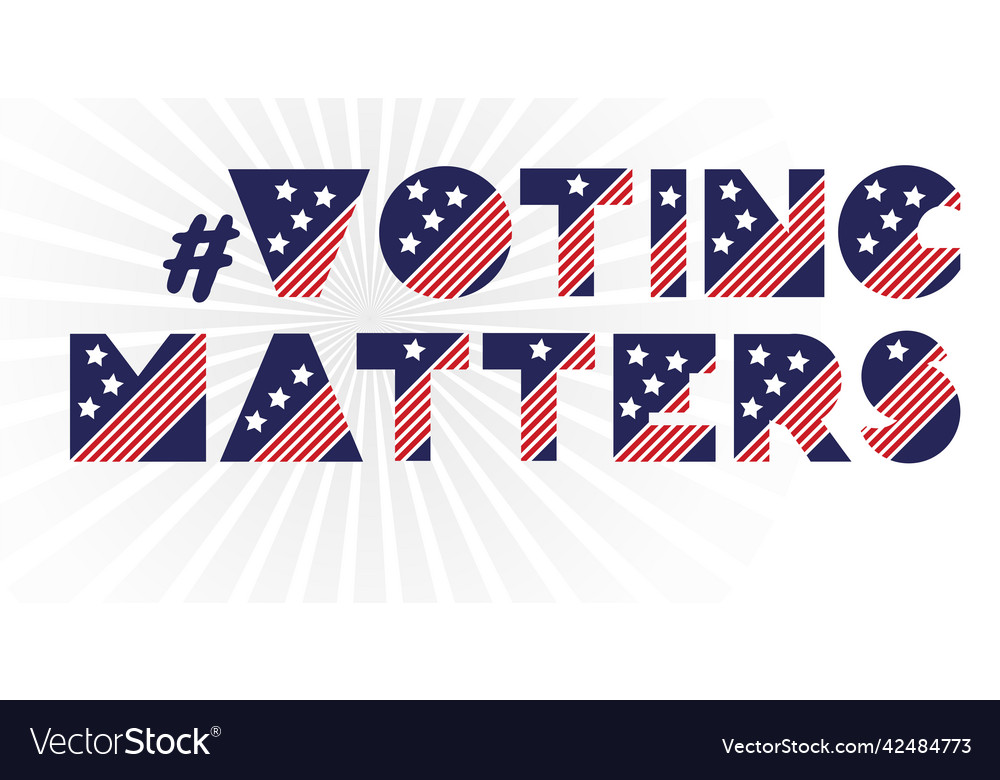 Hashtag midterm election banner on white