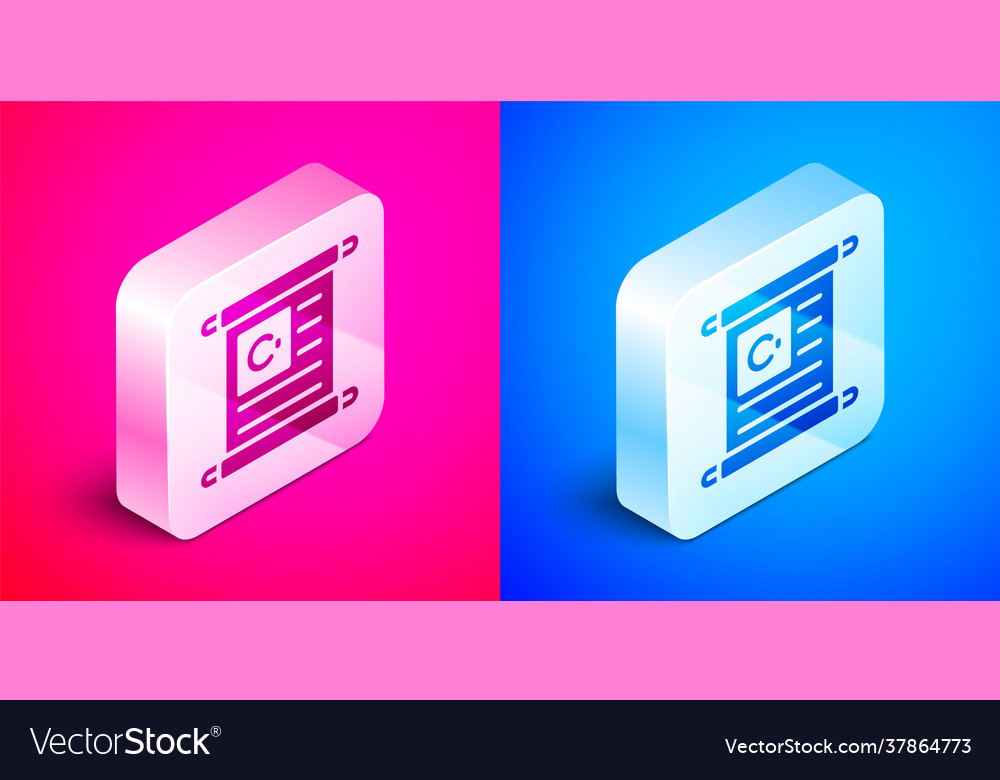 Isometric holy book koran icon isolated on pink