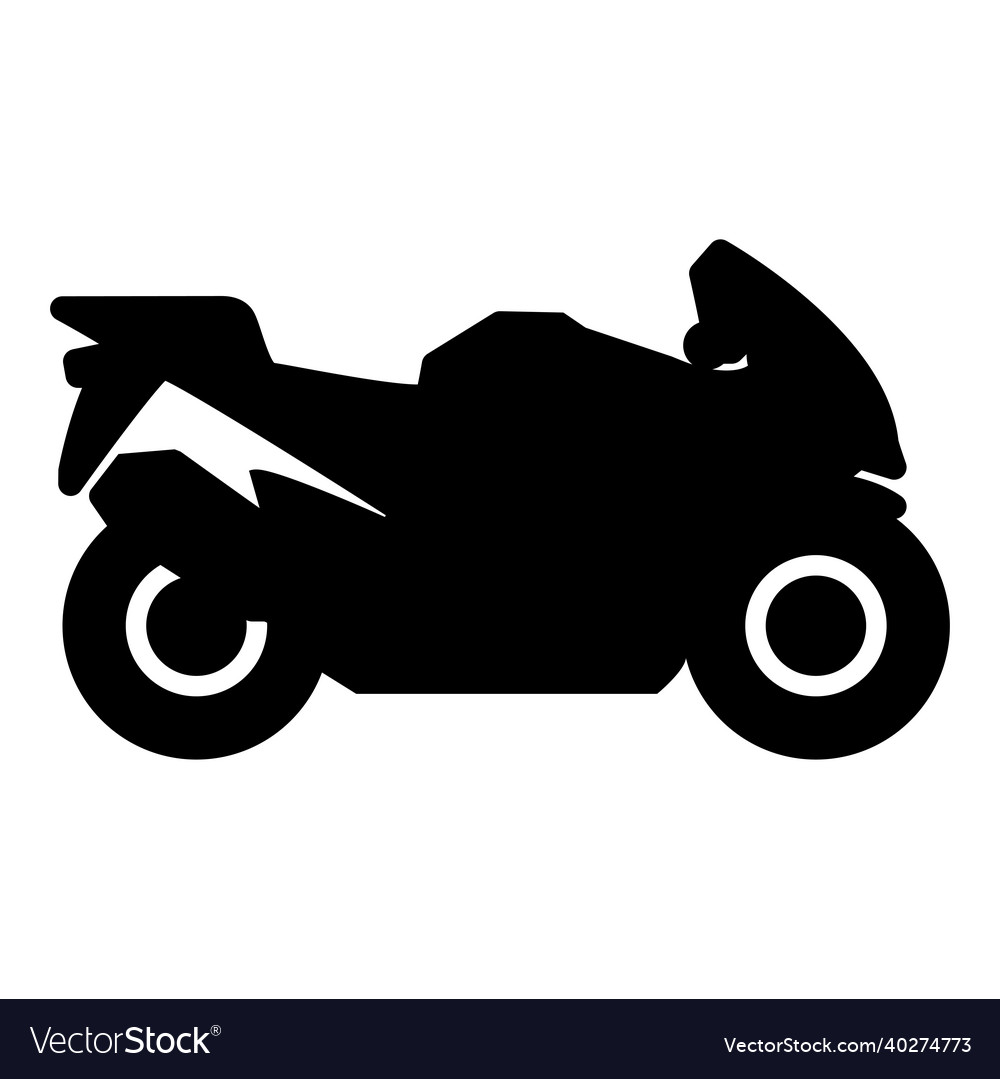 Motorbike silhouette motorcycle sport bike icon Vector Image