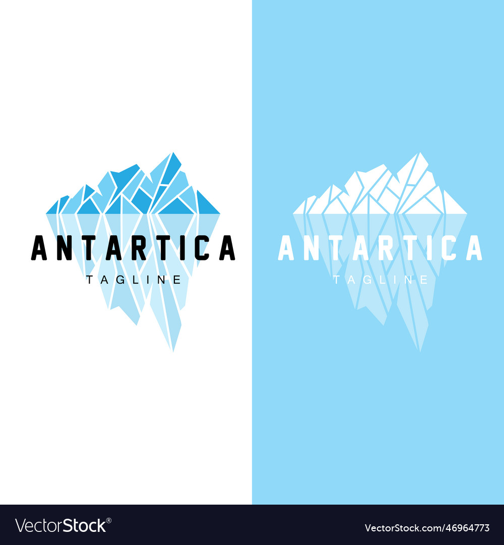 Mountain logo antarctic iceberg logo design Vector Image