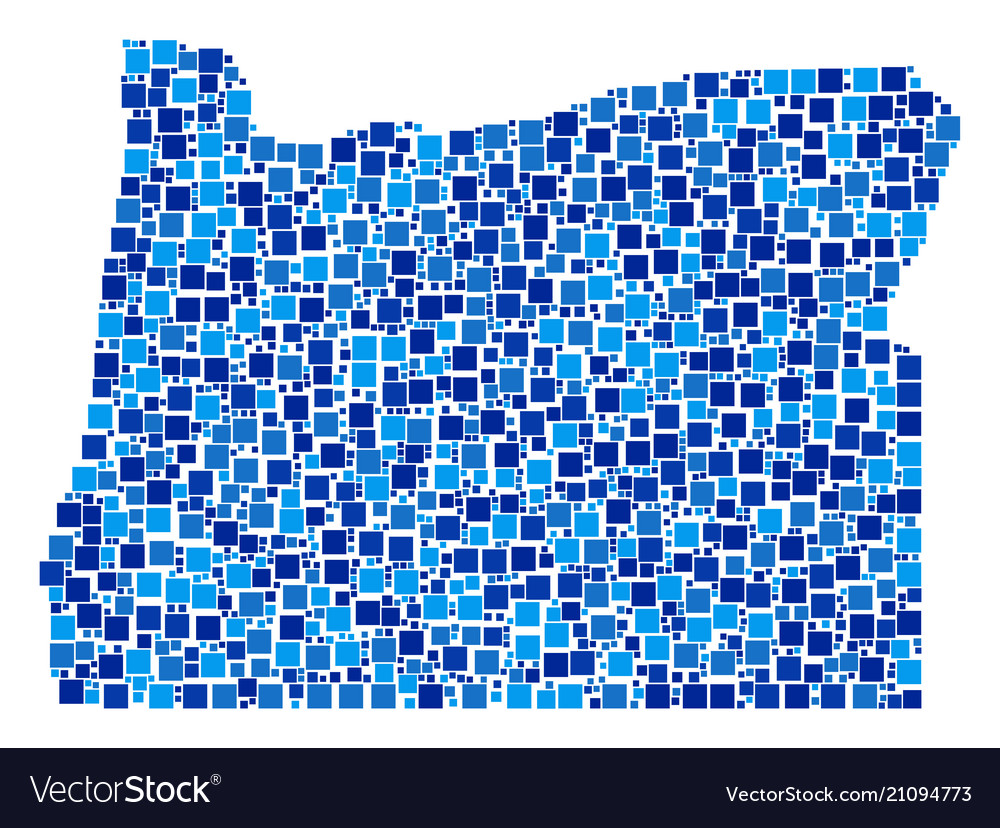 Oregon state map composition of squares vector image Oregon state map composition of squares