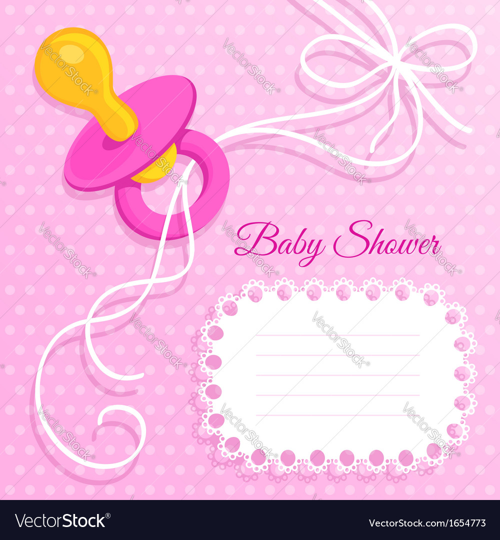 Baby girl card. Vector Baby Shower girl design. Cute pink banner