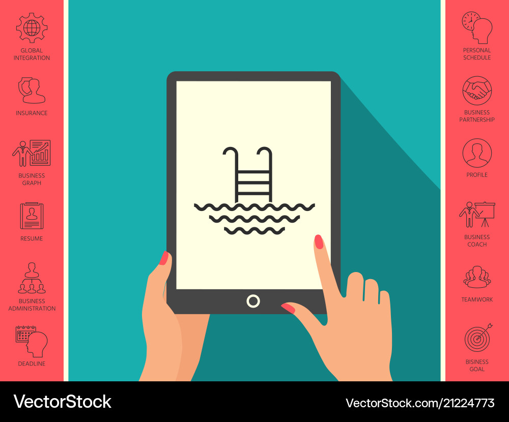 Pool line icon Royalty Free Vector Image - VectorStock