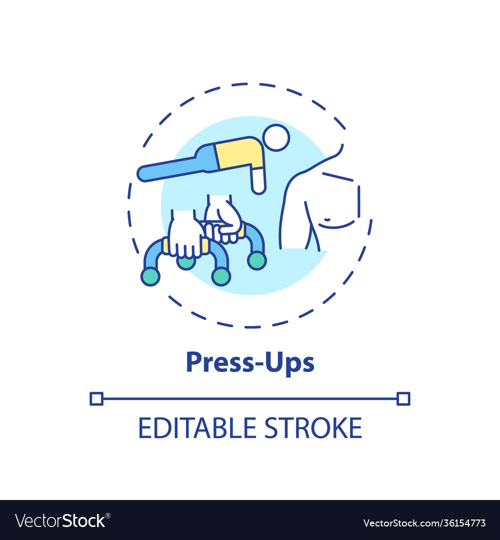 Press-ups concept icon Royalty Free Vector Image