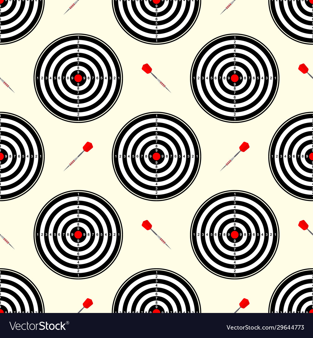 Seamless pattern with dartboards for darts game