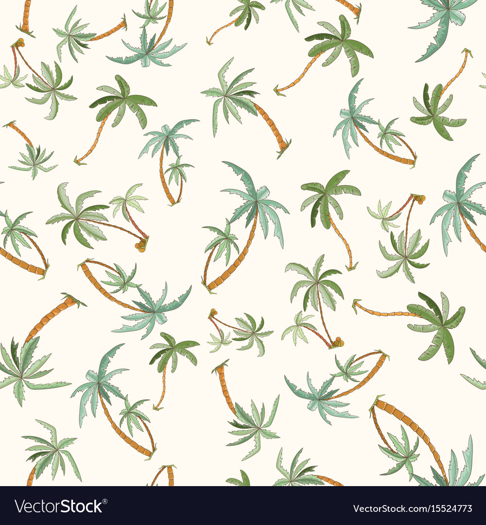 Seamless tropical palms pattern Royalty Free Vector Image