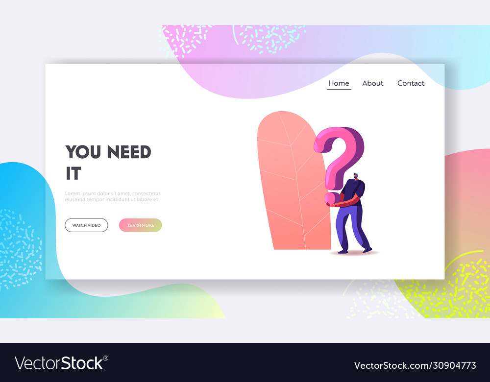Searching solution and information landing page vector image Searching solution and information landing page