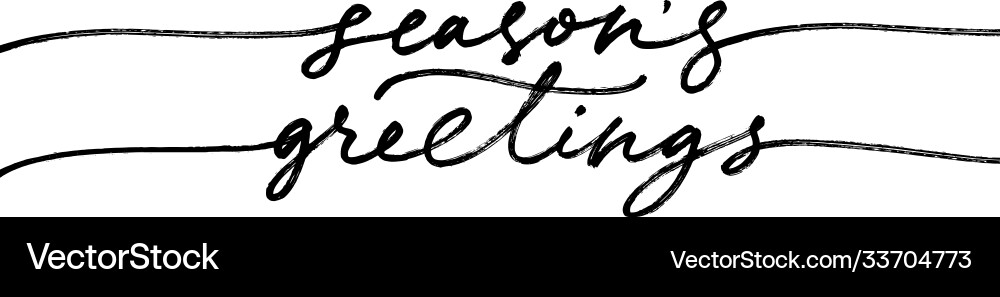 Seasons greetings elegant modern brush calligraphy