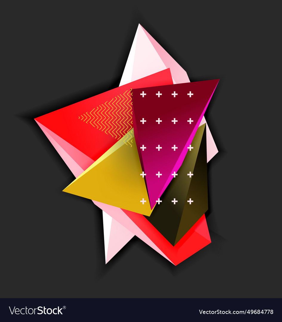 3d triangles geometric abstract background Vector Image