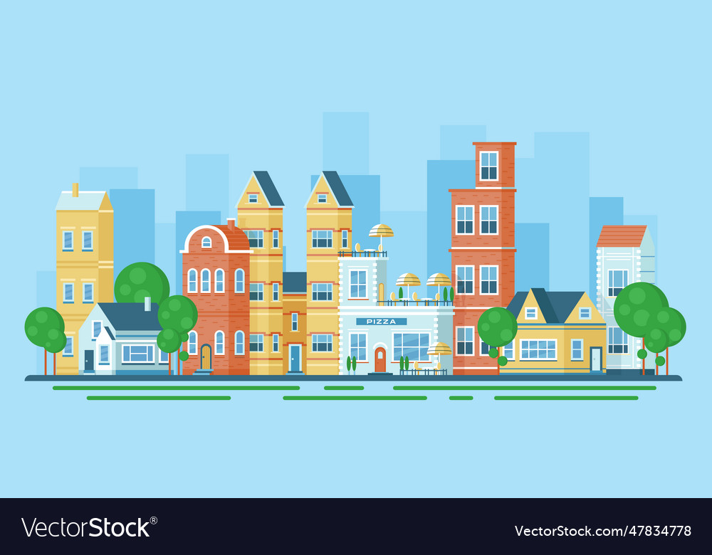 City landscape urban cityscape with buildings Vector Image