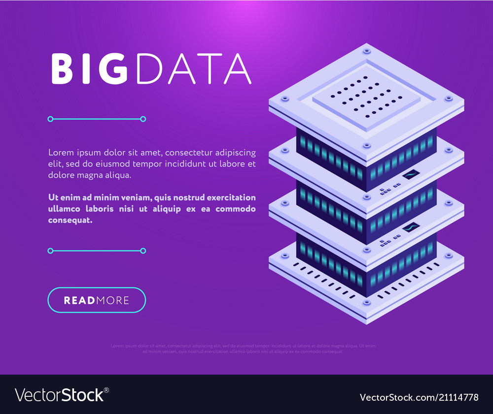 Colorful design of webpage with database vector image Colorful design of webpage with database