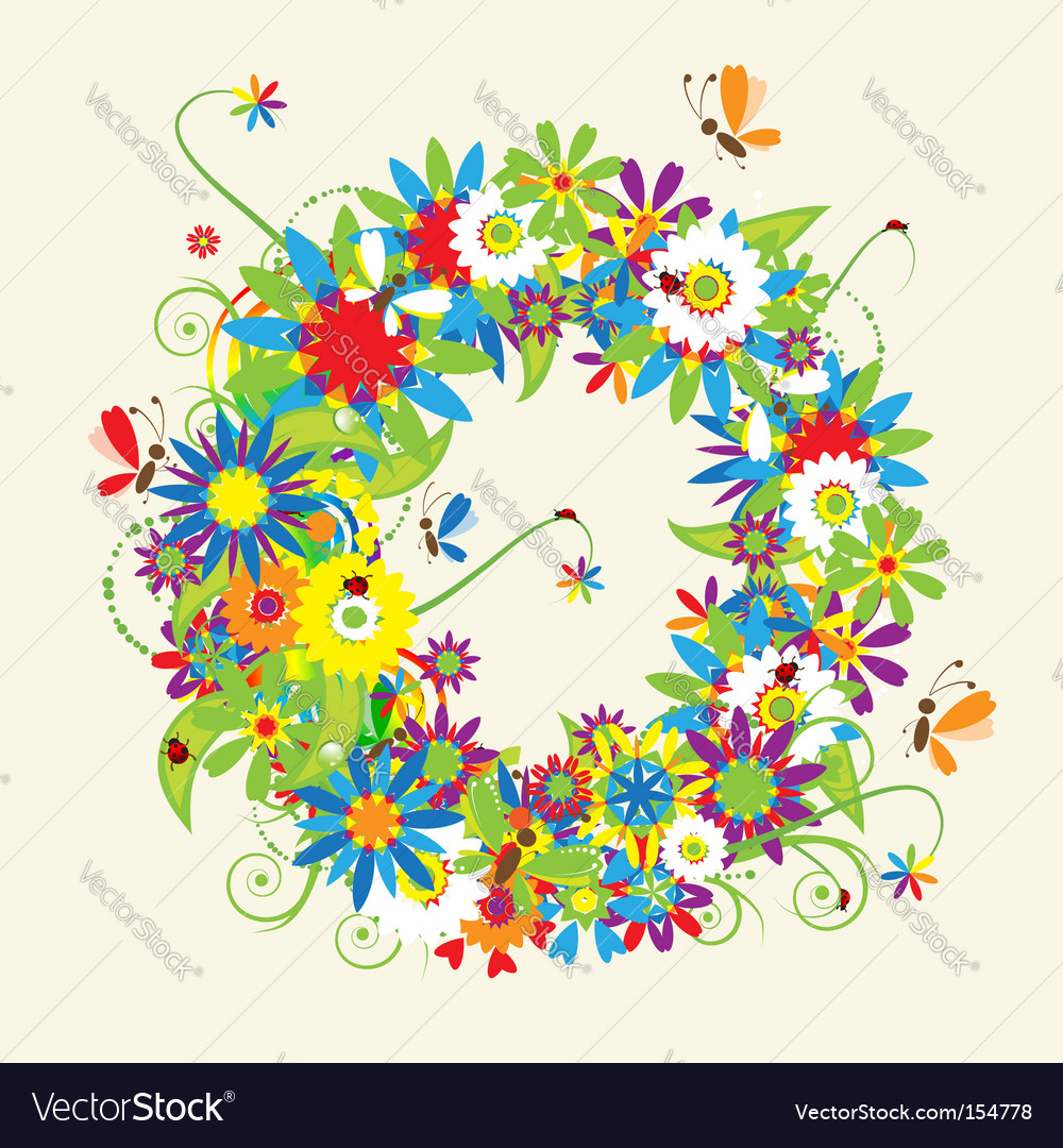 Download Letter O floral design Royalty Free Vector Image