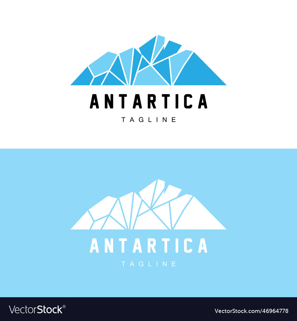 Mountain logo antarctic iceberg logo design Vector Image