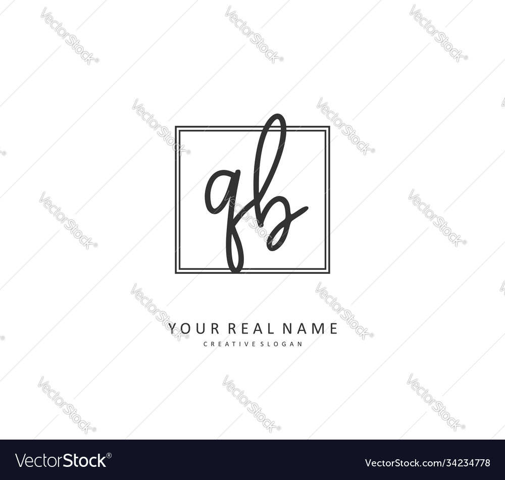 Q B Qb Initial Letter Handwriting And Signature Vector Image