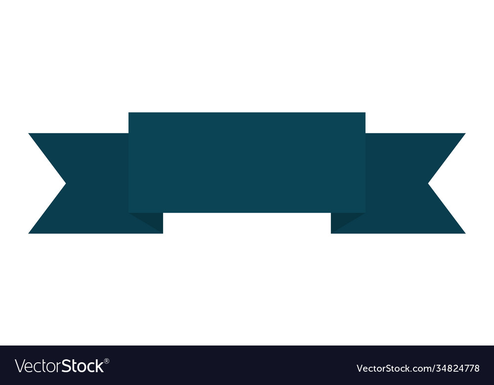 Ribbon dark blue color on white background Vector Image