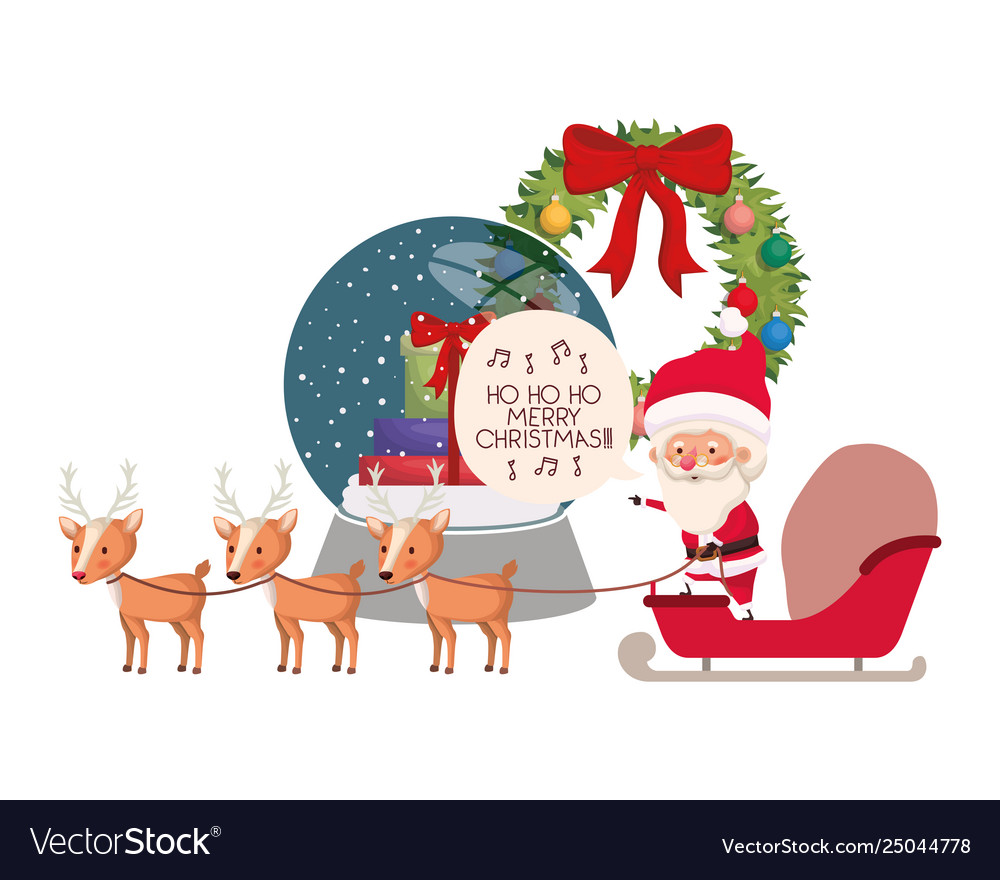 Santa claus mit Schlitten und Rentiere avatar