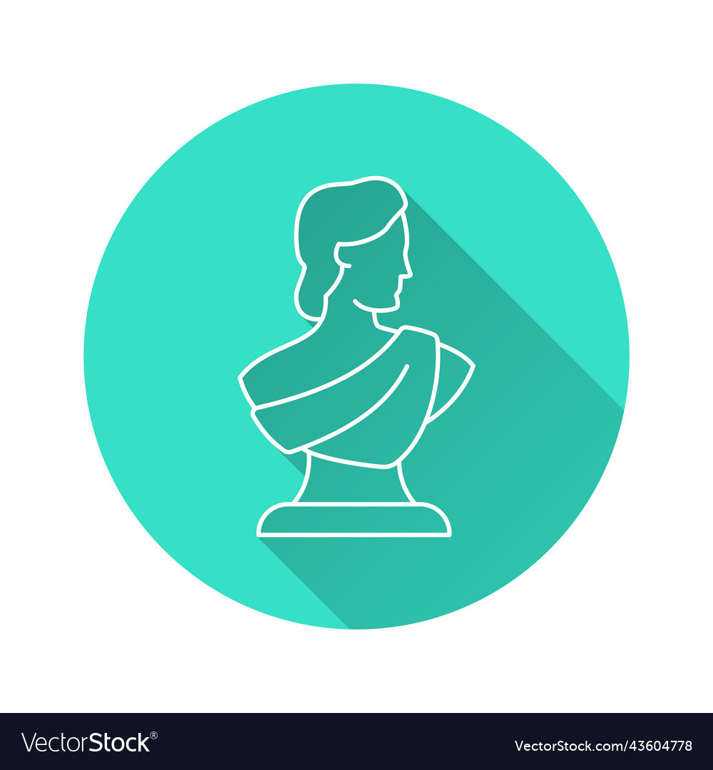 Sculpture icon with long shadow for graphic Vector Image