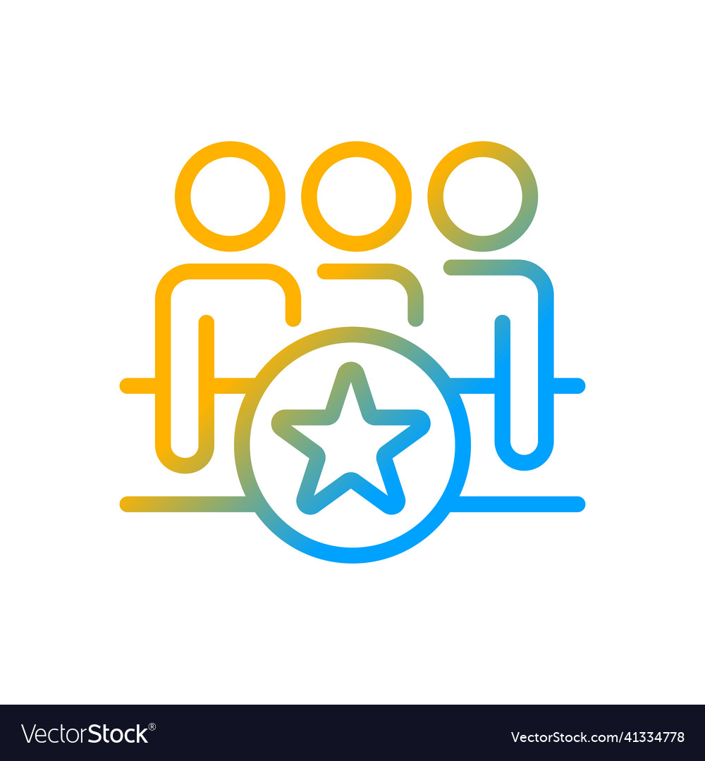 Teamwork reward gradient linear icon