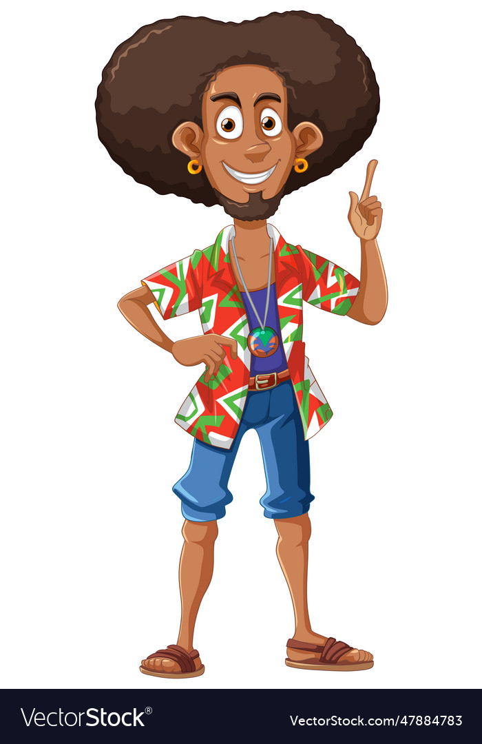 A man with afro hairstyle Royalty Free Vector Image