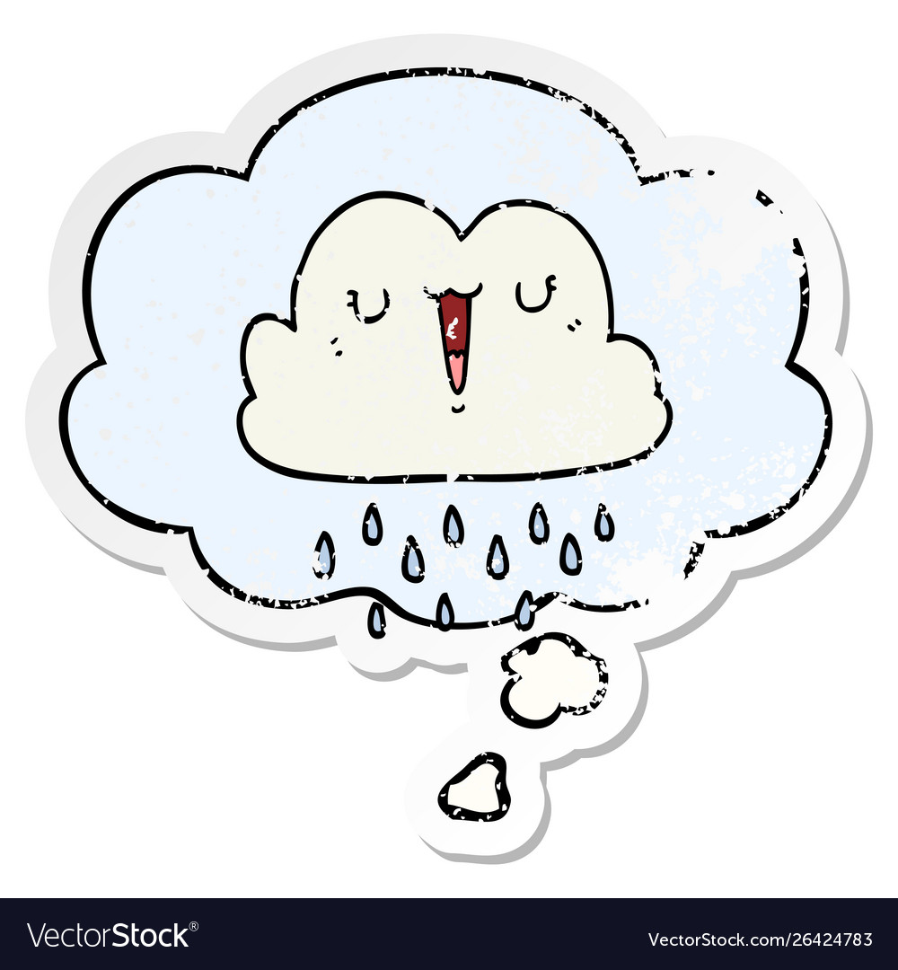 Cartoon storm cloud and thought bubble as a Vector Image