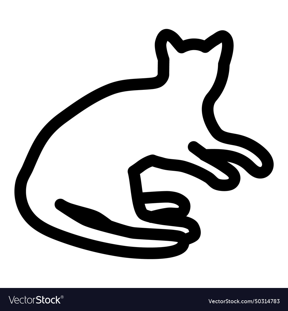 Cat Flat Icon Isolated On White Background Vector Image Cat Flat Icon Isolated On White Background Vector Image