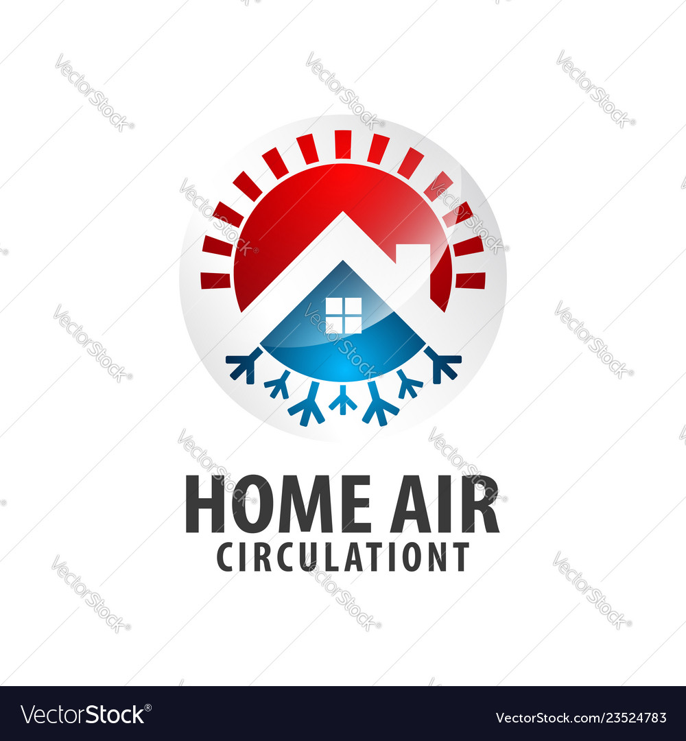 Circle arrow home air circulation logo concept Vector Image