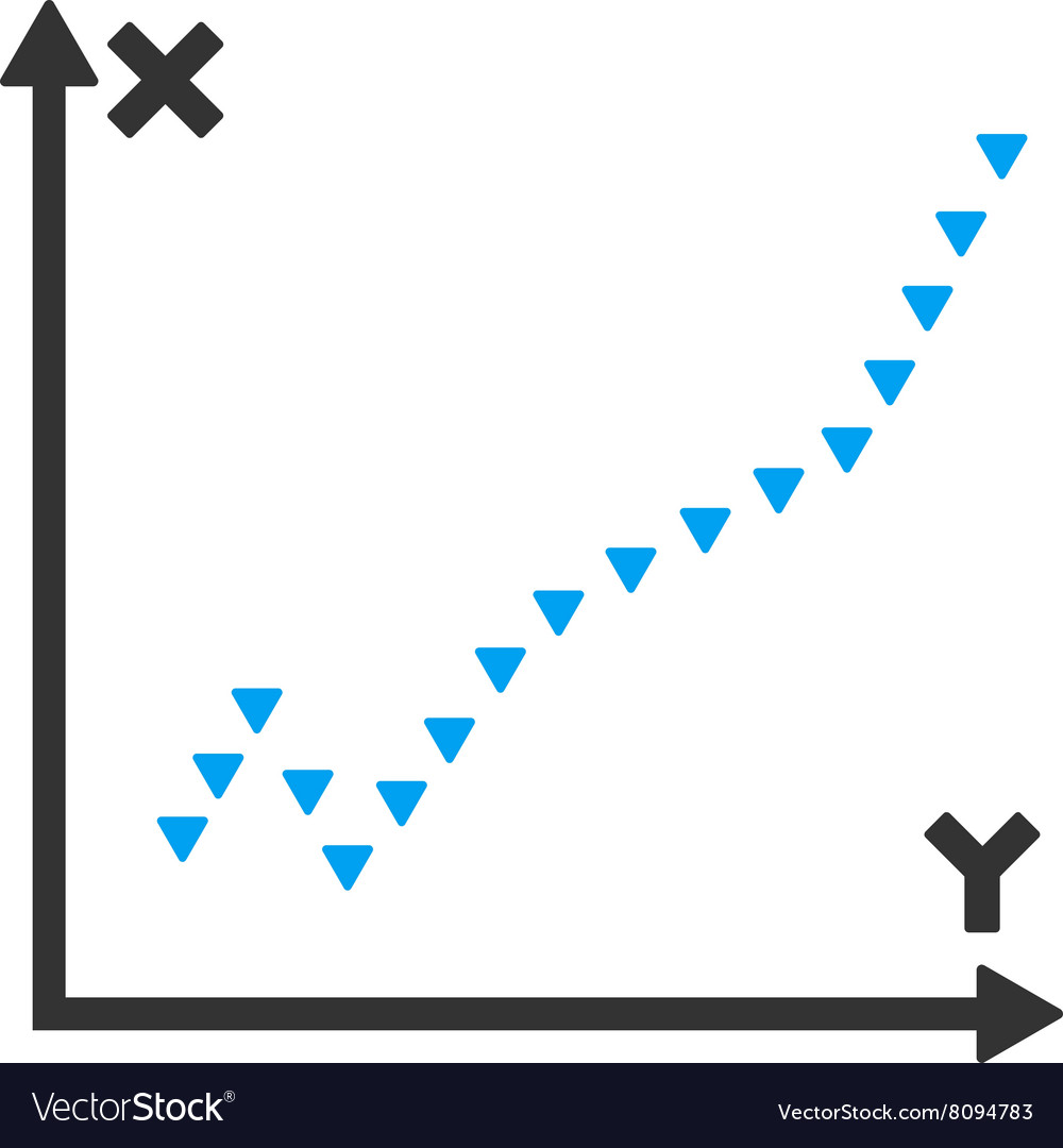 Dotted function plot flat symbol Royalty Free Vector Image