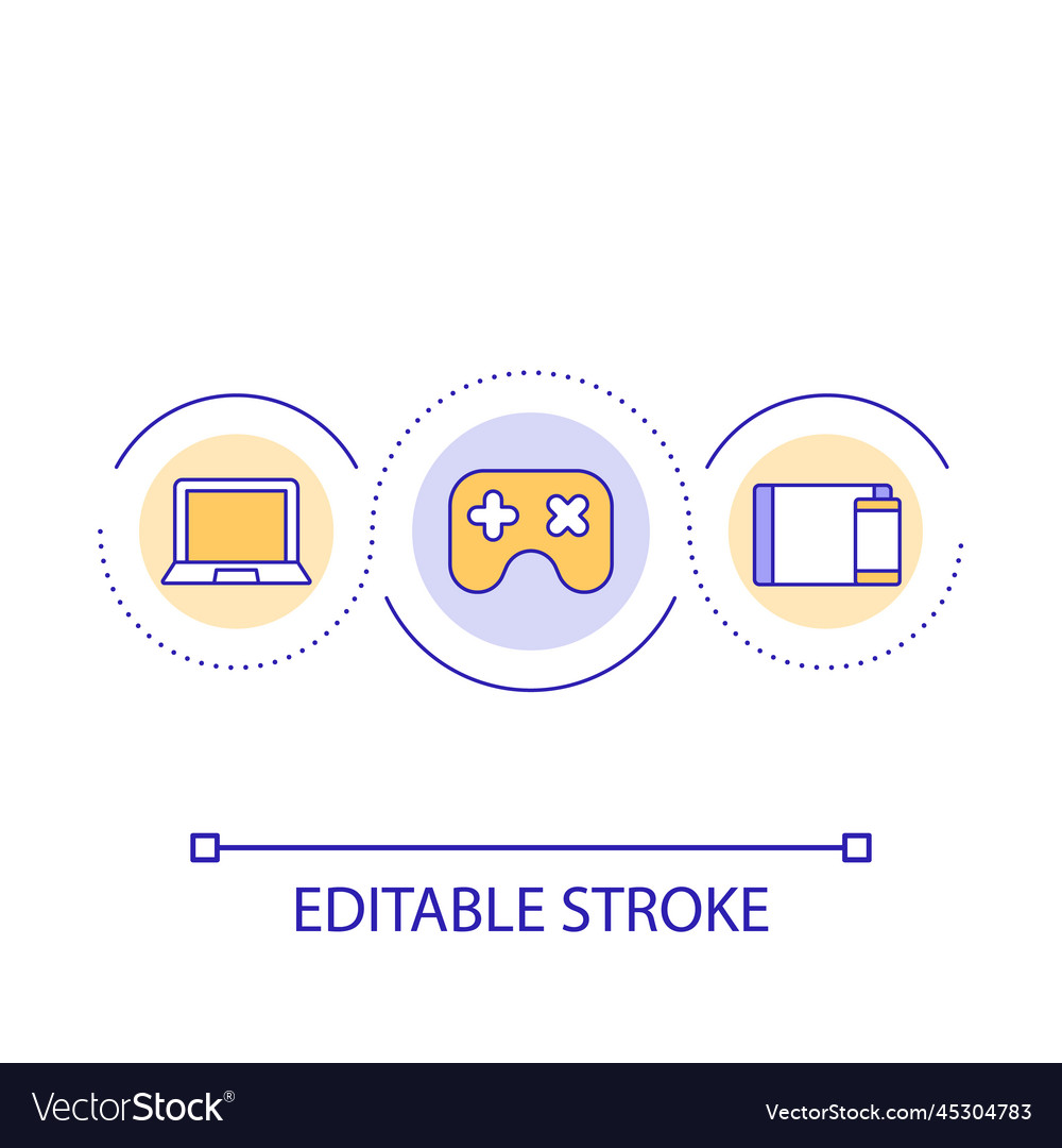 Gadget for playing video games loop concept icon vector image Gadget for playing video games loop concept icon
