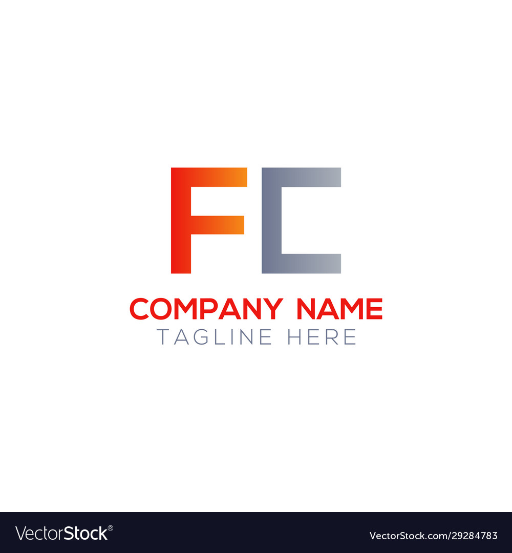 Initial letter fc logo design template creative