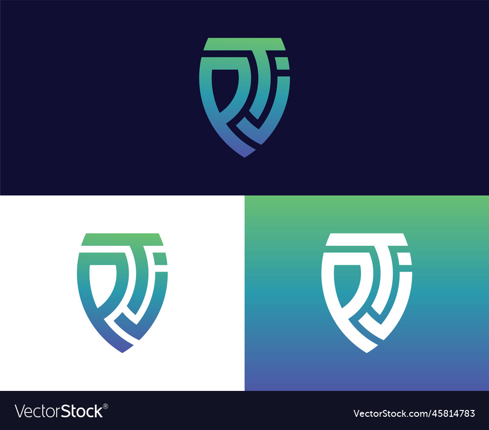 Letter p t j logo design creative minimal