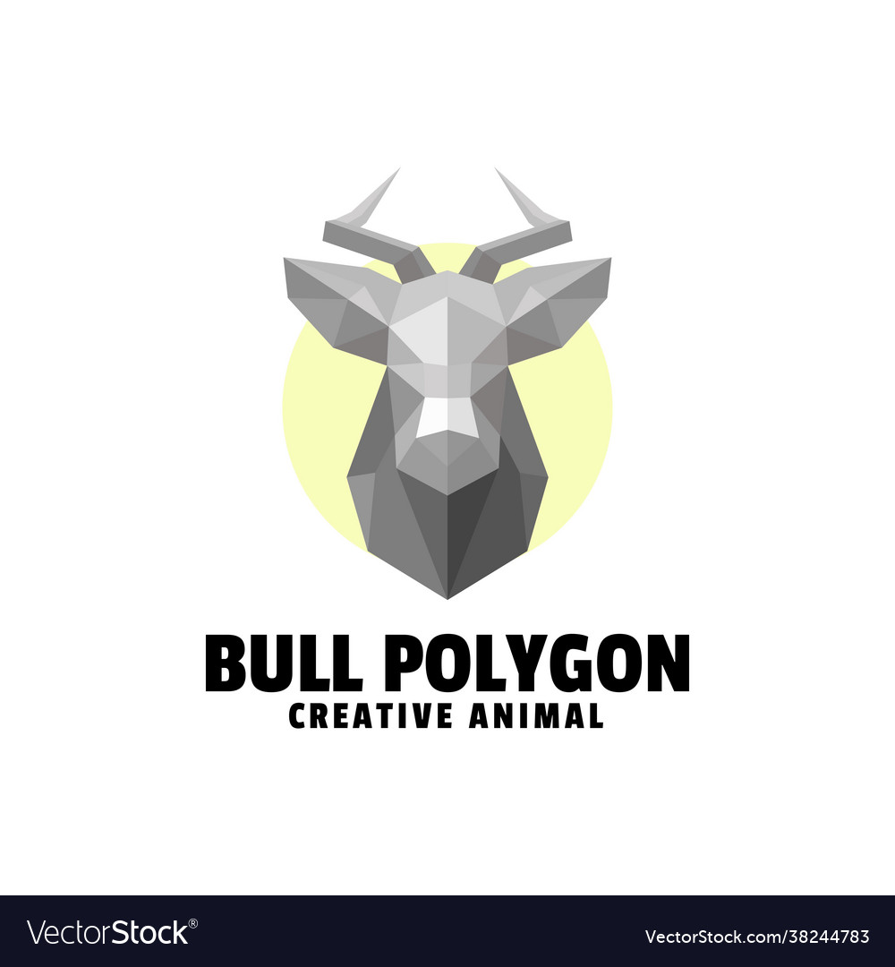 Logo bull polygon gradient colorful style