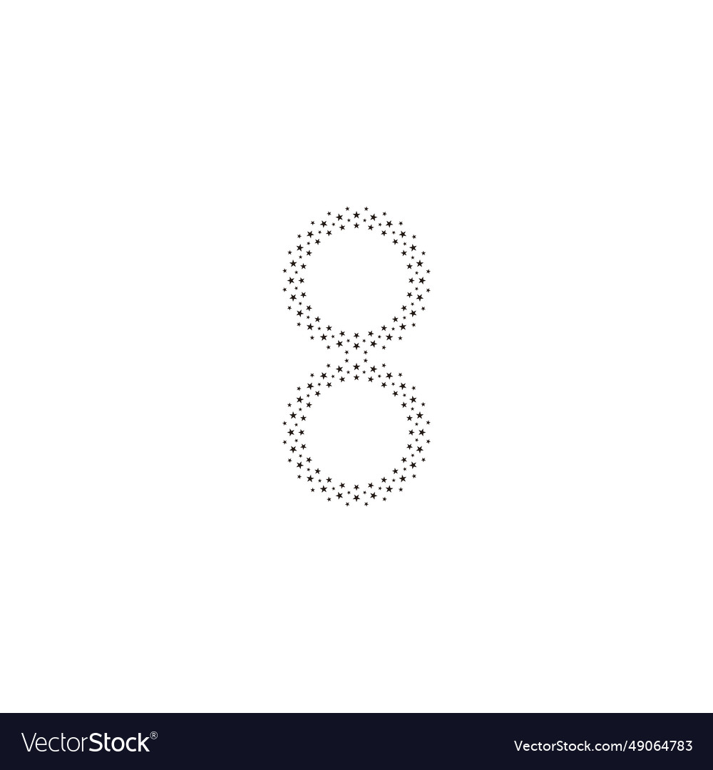 Number 8 stars geometric symbol simple logo