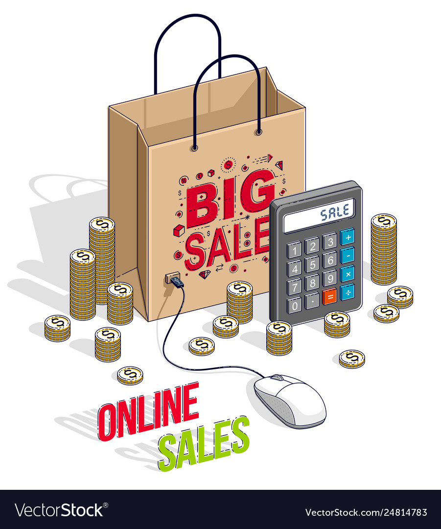 Online shopping concept web store internet sales vector image Online shopping concept web store internet sales