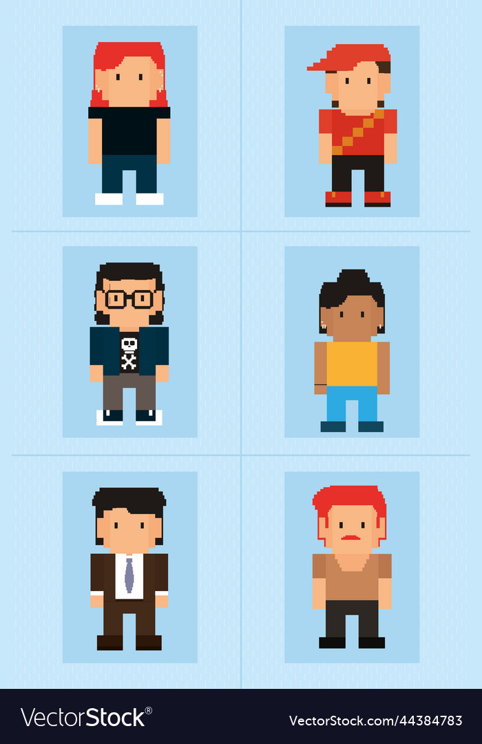 Pixel people design Royalty Free Vector Image - VectorStock