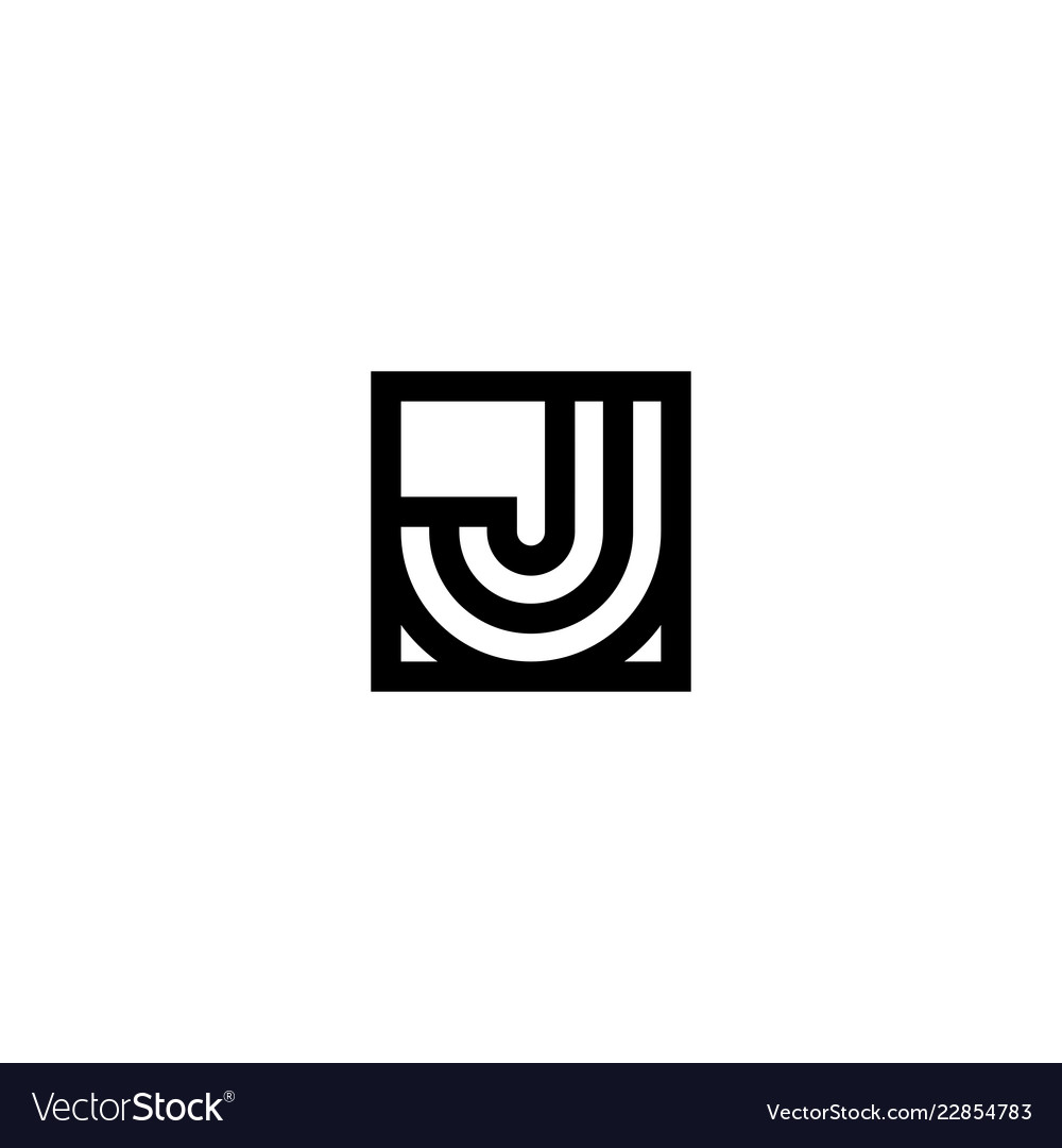 Square Stripes Logo Letter J Royalty Free Vector Image