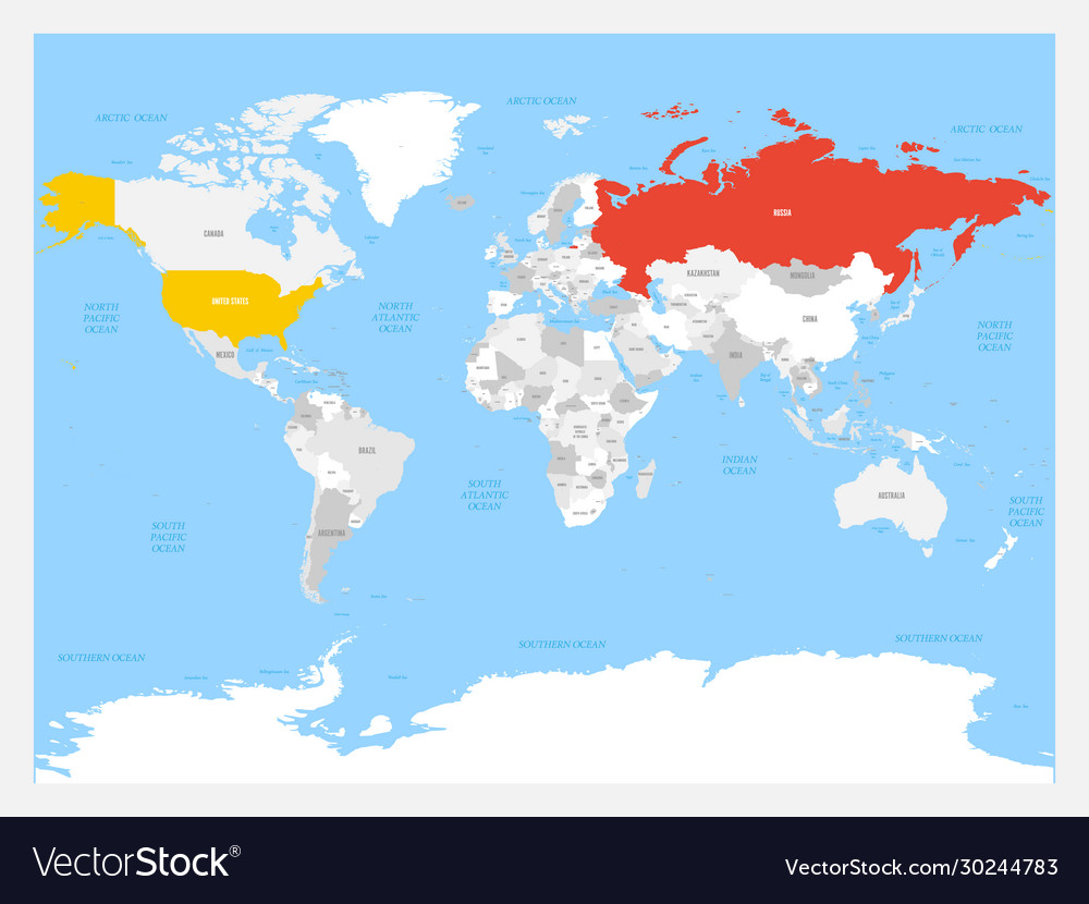 United states and russia highlighted on political