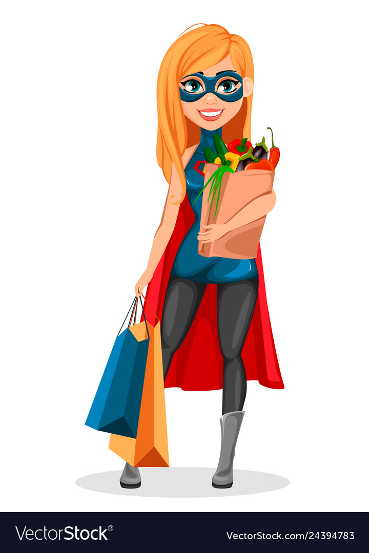 Woman In Superhero Costume Super Mother Royalty Free Vector