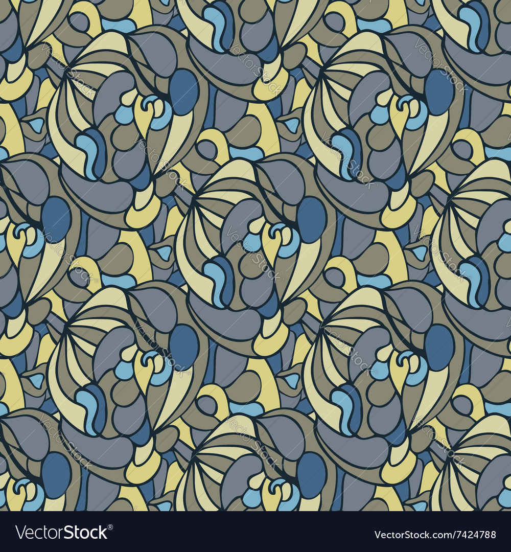 Abstract curve doodle seamless pattern Royalty Free Vector