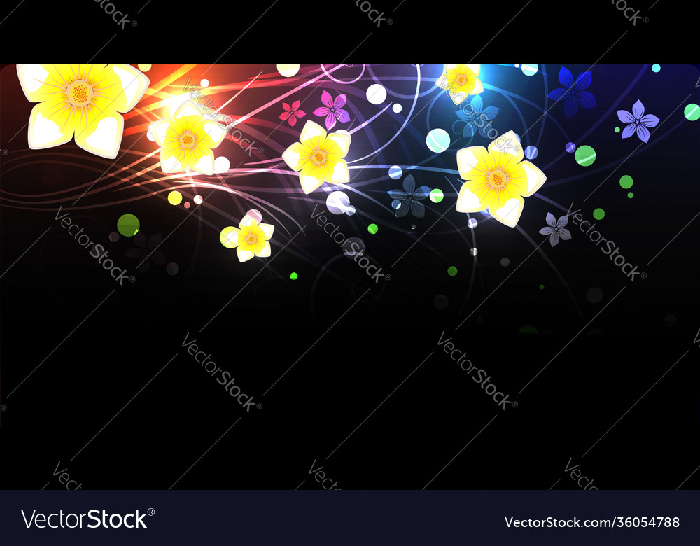Abstract gradient background with flowers Vector Image