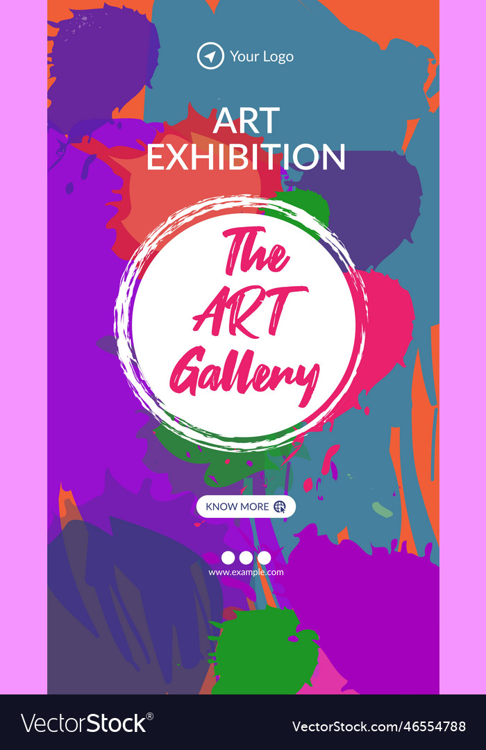 Art exhibition the gallery portrait template Vector Image