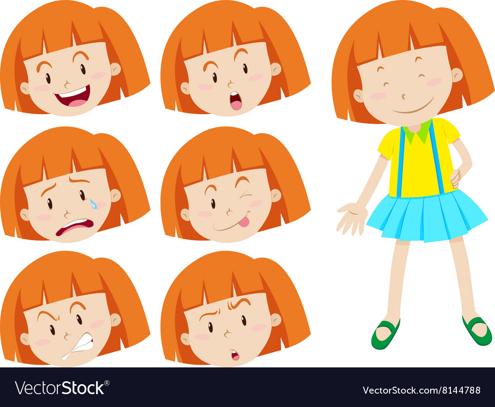 Cute girl with facial expressions