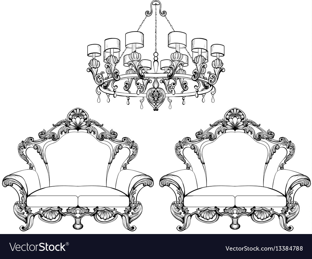 Exquisite fabulous imperial baroque armchair Vector Image