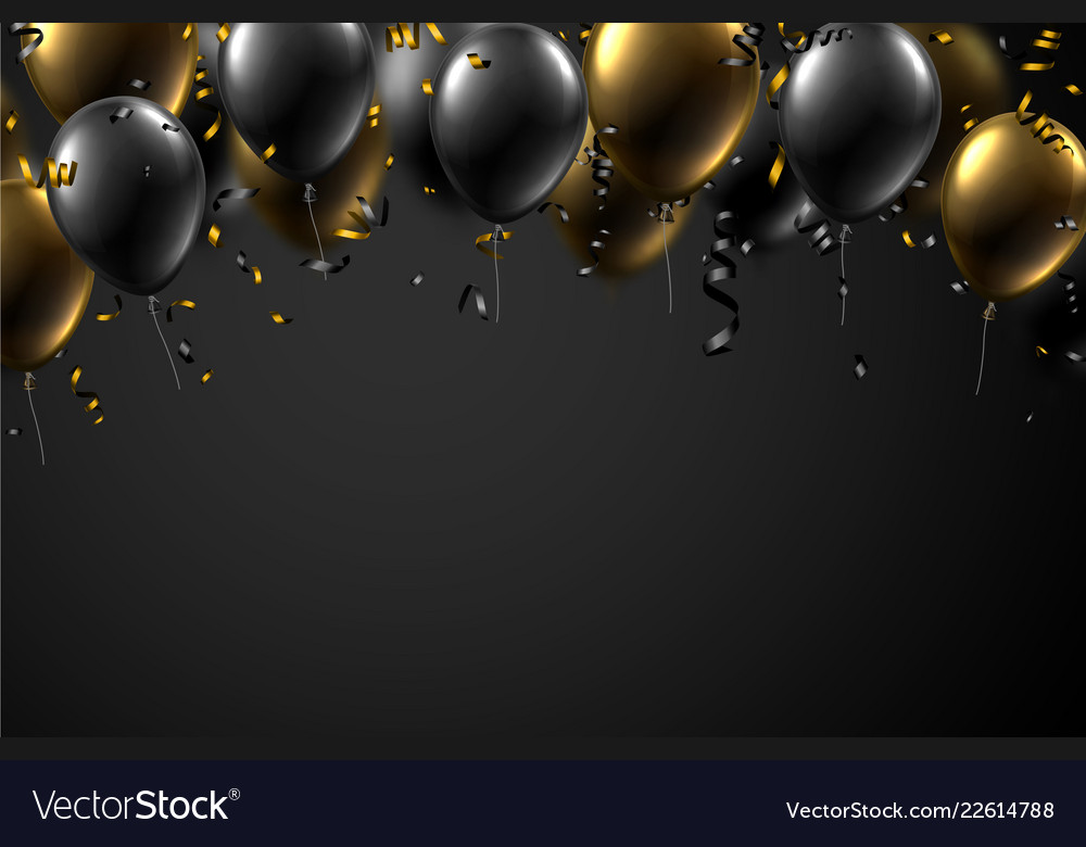 Festive background with black and golden shiny Vector Image