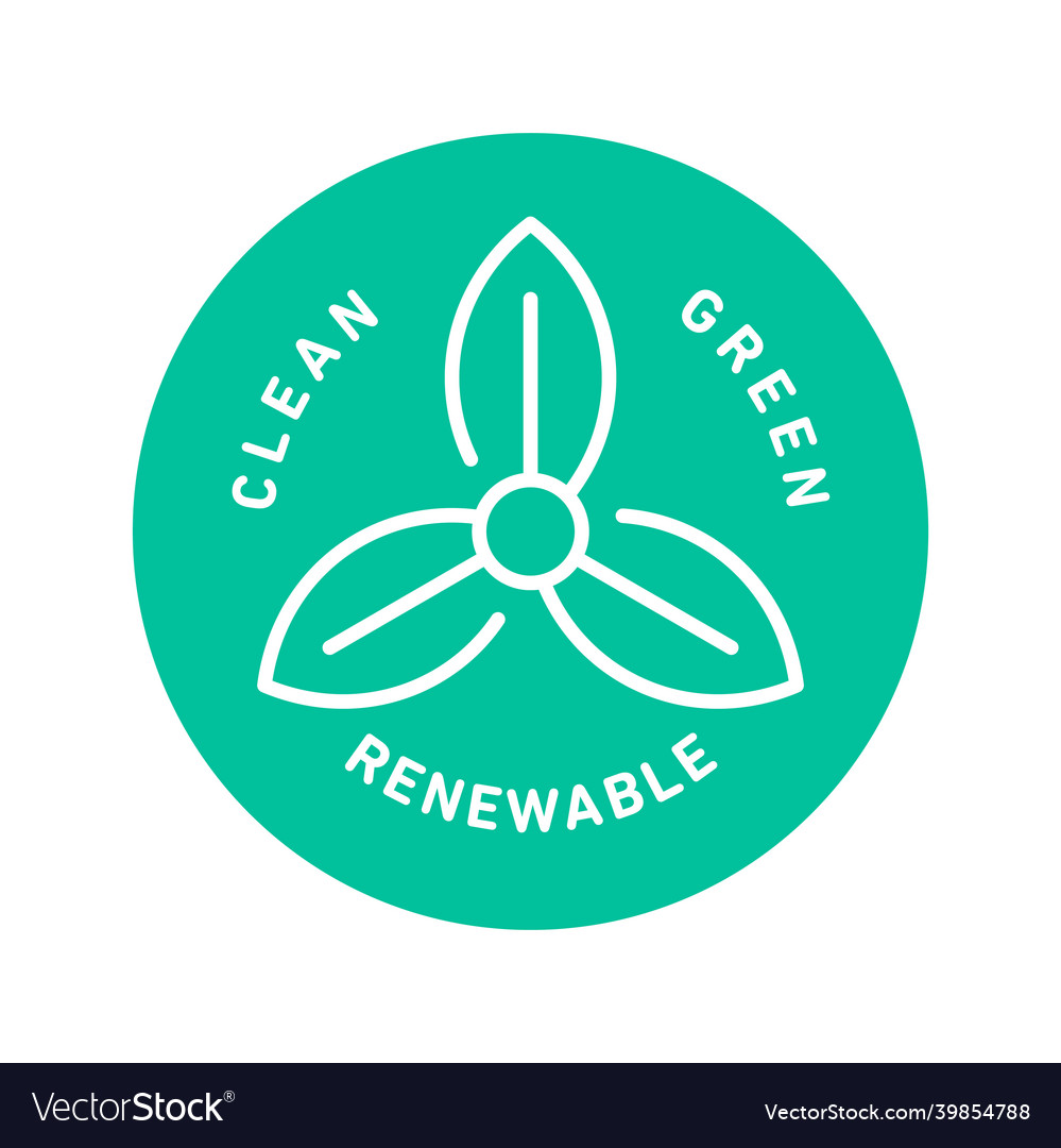 Green clean renewable energy icon