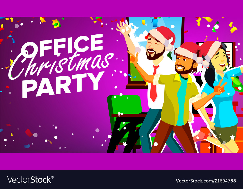 Office Christmas Party Smiling Happy Royalty Free Vector