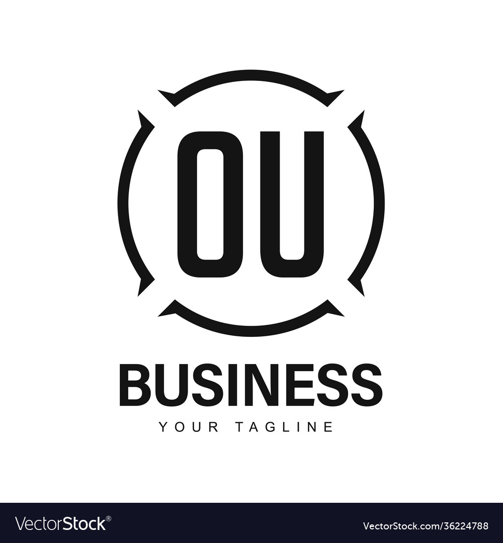 Ou initial a logo design with abstract style vector image Ou initial a logo design with abstract style